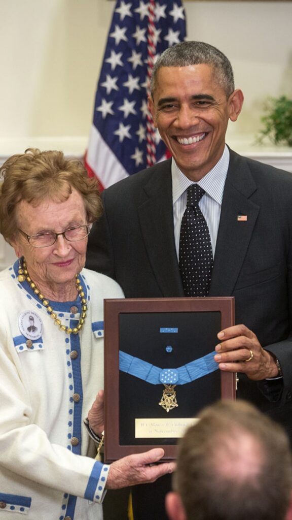 Brack Obama Proudly Displaying His Medal